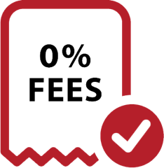 Zero percent fees badge — no membership required to shop